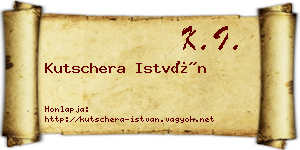 Kutschera István névjegykártya